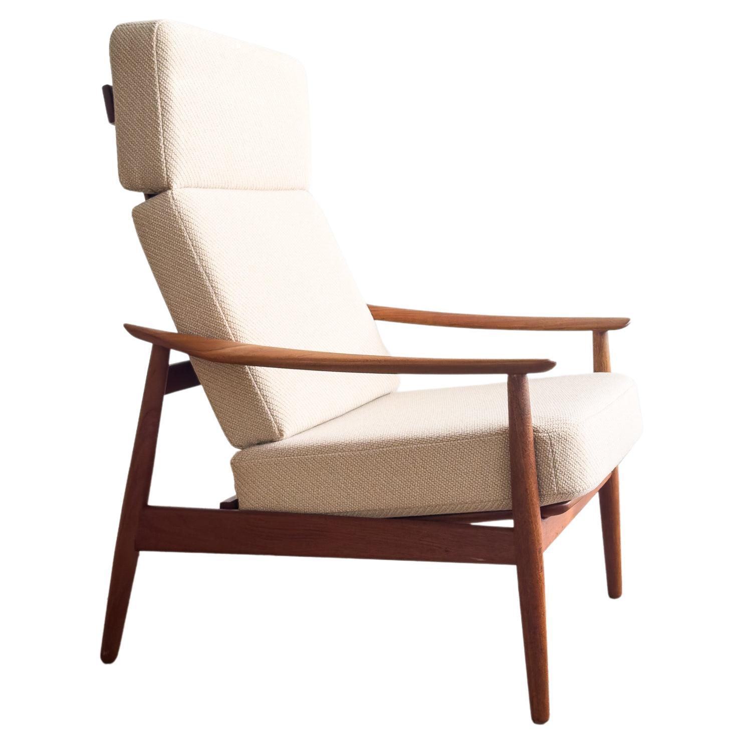 Danish Mid-Century Lounge Armchair, Teak Easy Chair by Arne Vodder, France & Son