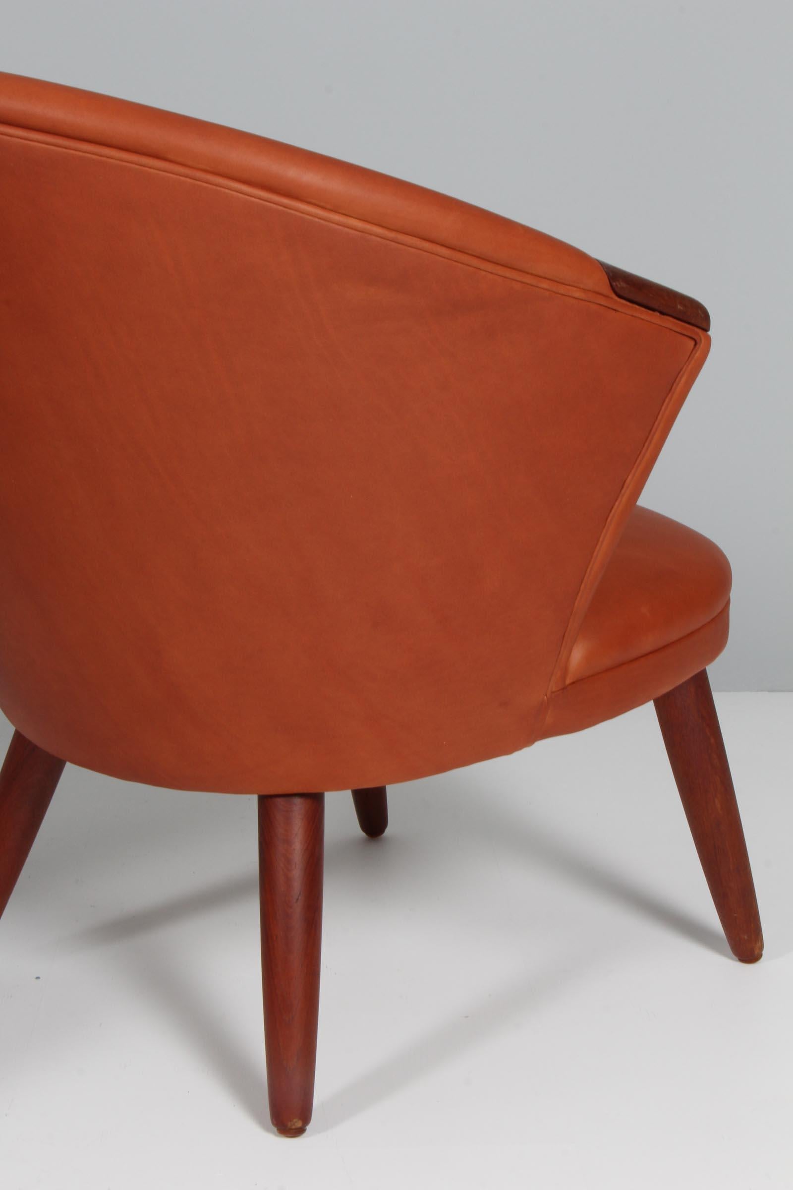 Leather Danish Mid-Century Lounge Chair, Designed by Bent Møller Jepsen, 1960s