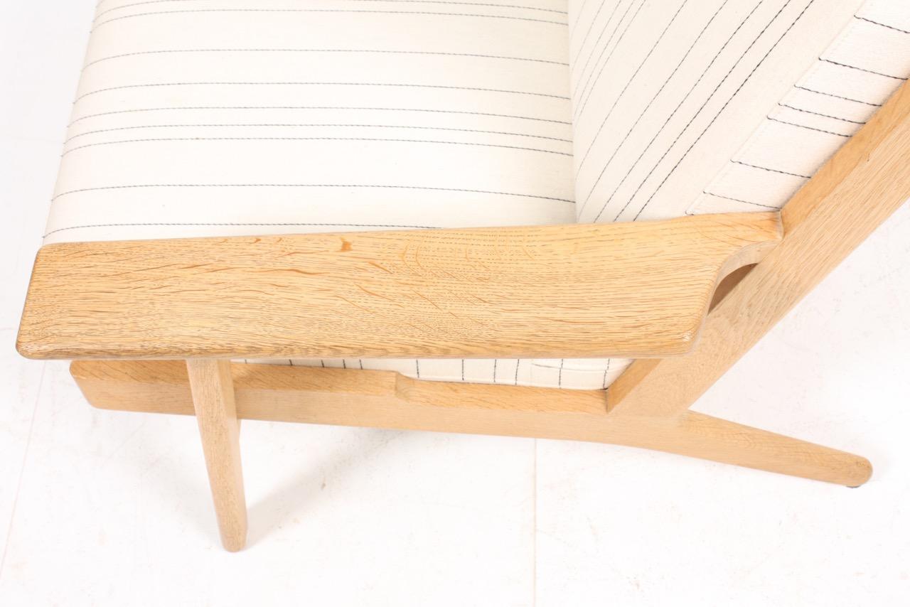 Danish Midcentury Lounge Chair in Oak by Hans J. Wegner 1