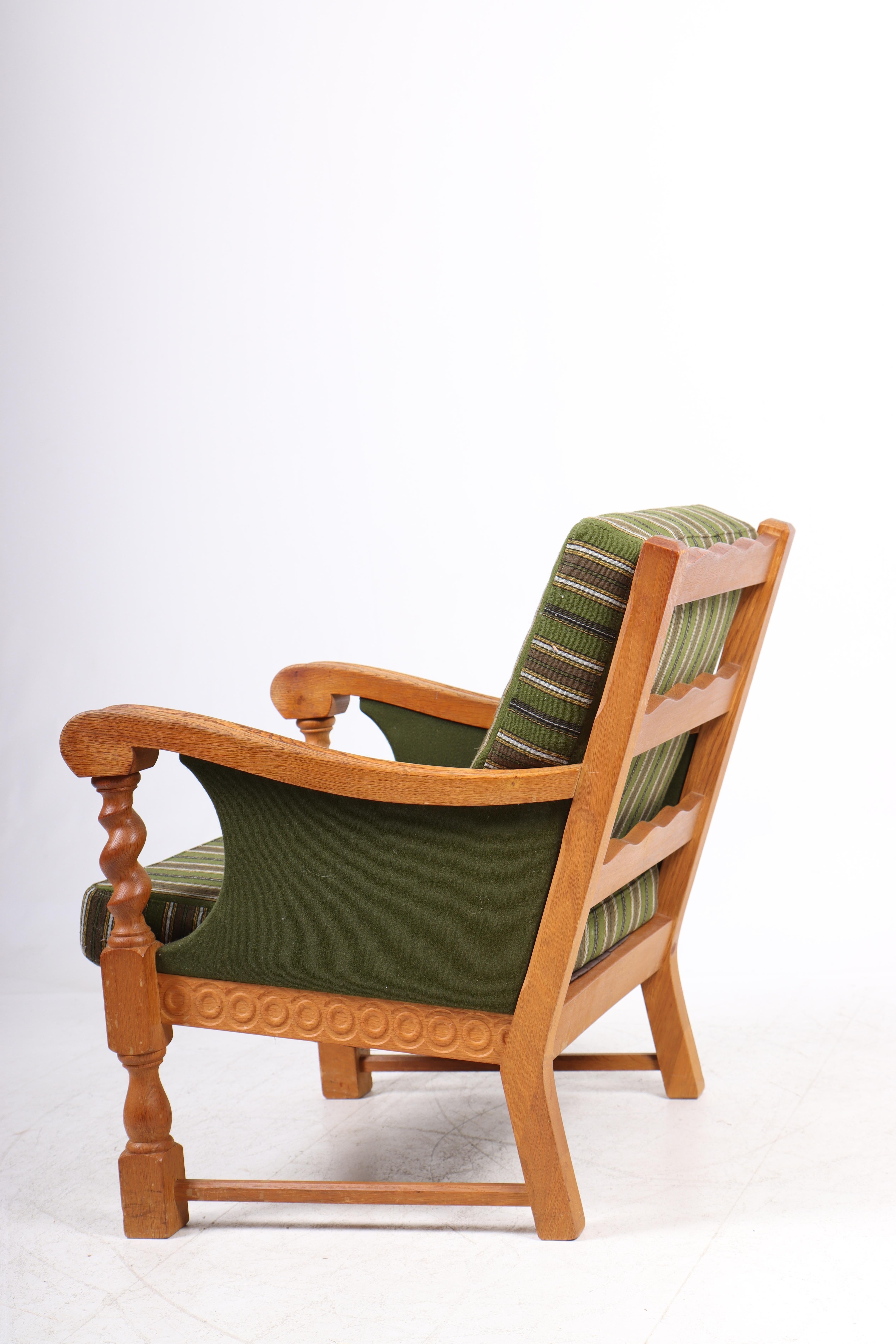 Mid-20th Century Danish Mid-Century Lounge Chair in Solid Oak, 1950s