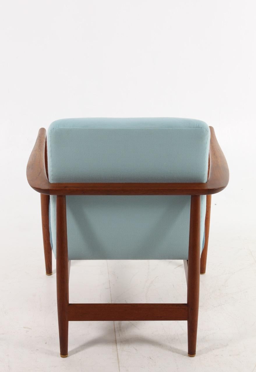 Danish Midcentury Lounge Chair in Teak and Fabric, 1950s 1