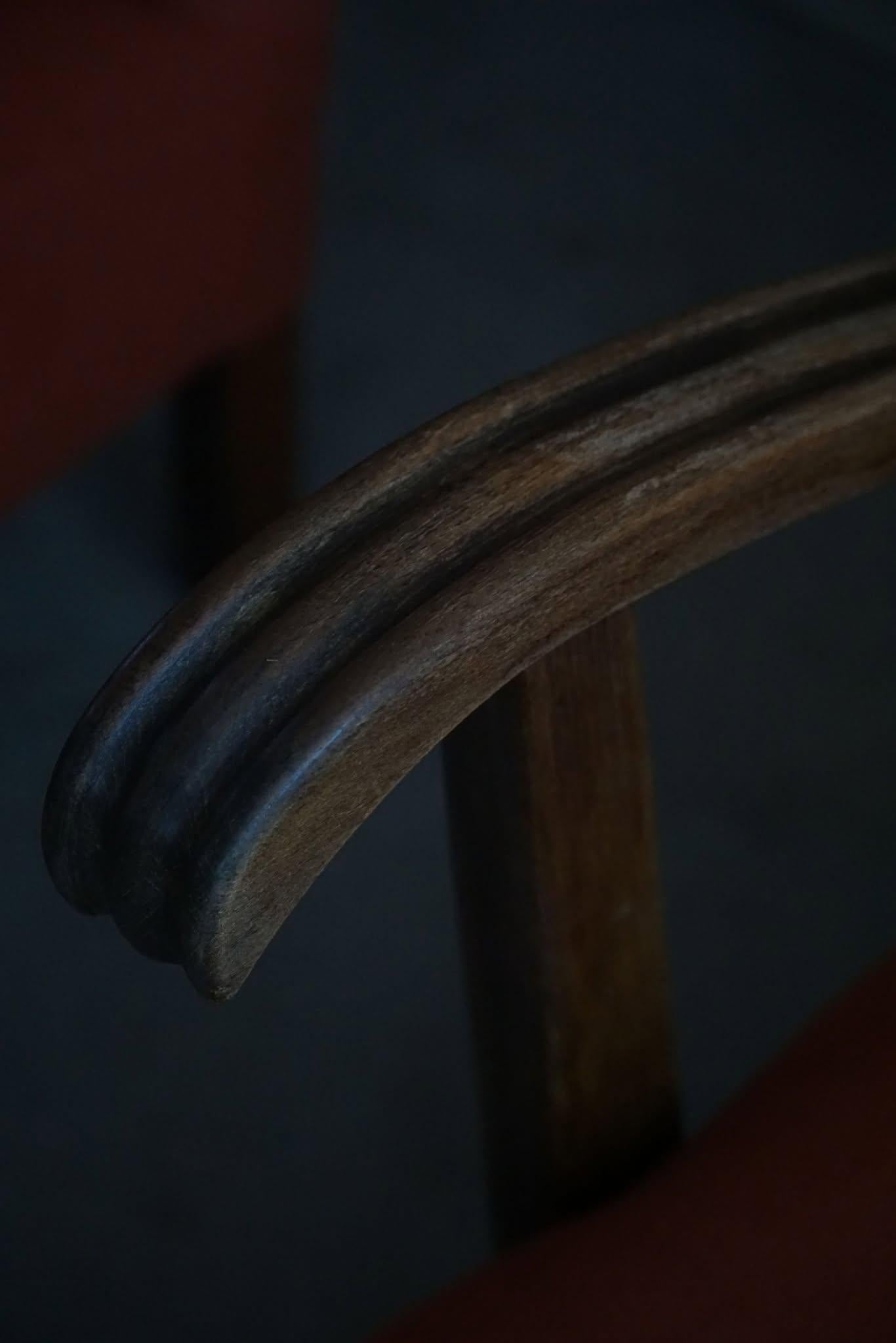 Fauteuils de salon danois du milieu du siècle dernier, retapissés dans un lin rouge rouille, années 1960 en vente 5