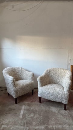 Danish Mid-Century Lounge \ Club Chairs, Sheepskin, 1950s