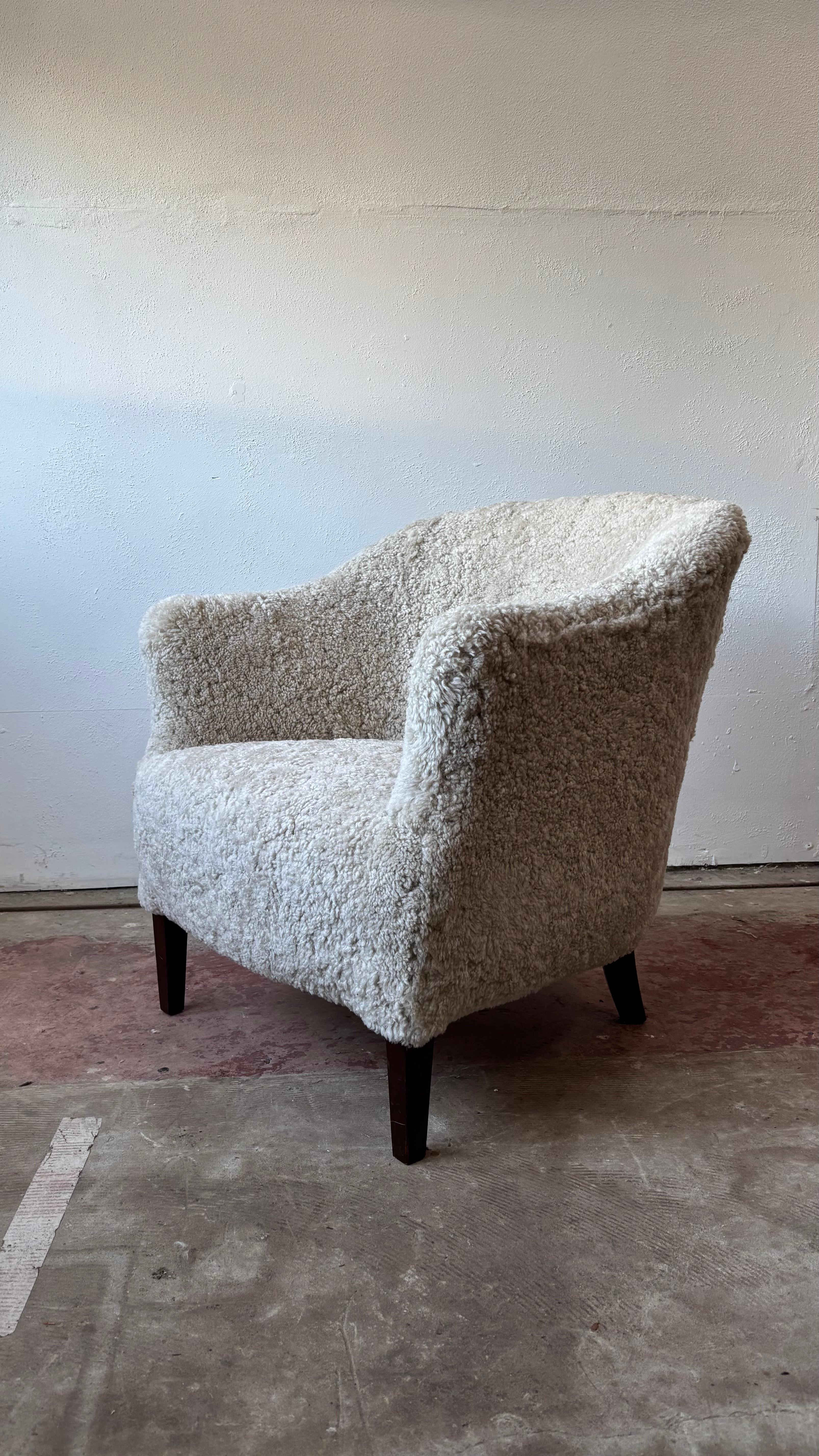Danish Mid-Century Lounge \ Club Chairs, Sheepskin, 1950s For Sale 1