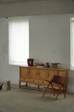 Danish Mid Century, Low Brutalist Sideboard in Oak, Henning Kjærnulf, 1960s