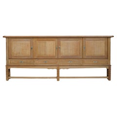 Danish Mid Century Low Brutalist Sideboard in Oak, Henning Kjærnulf, 1960s