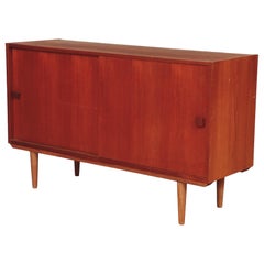 Antique Danish Mid Century Low Sideboard in Teak