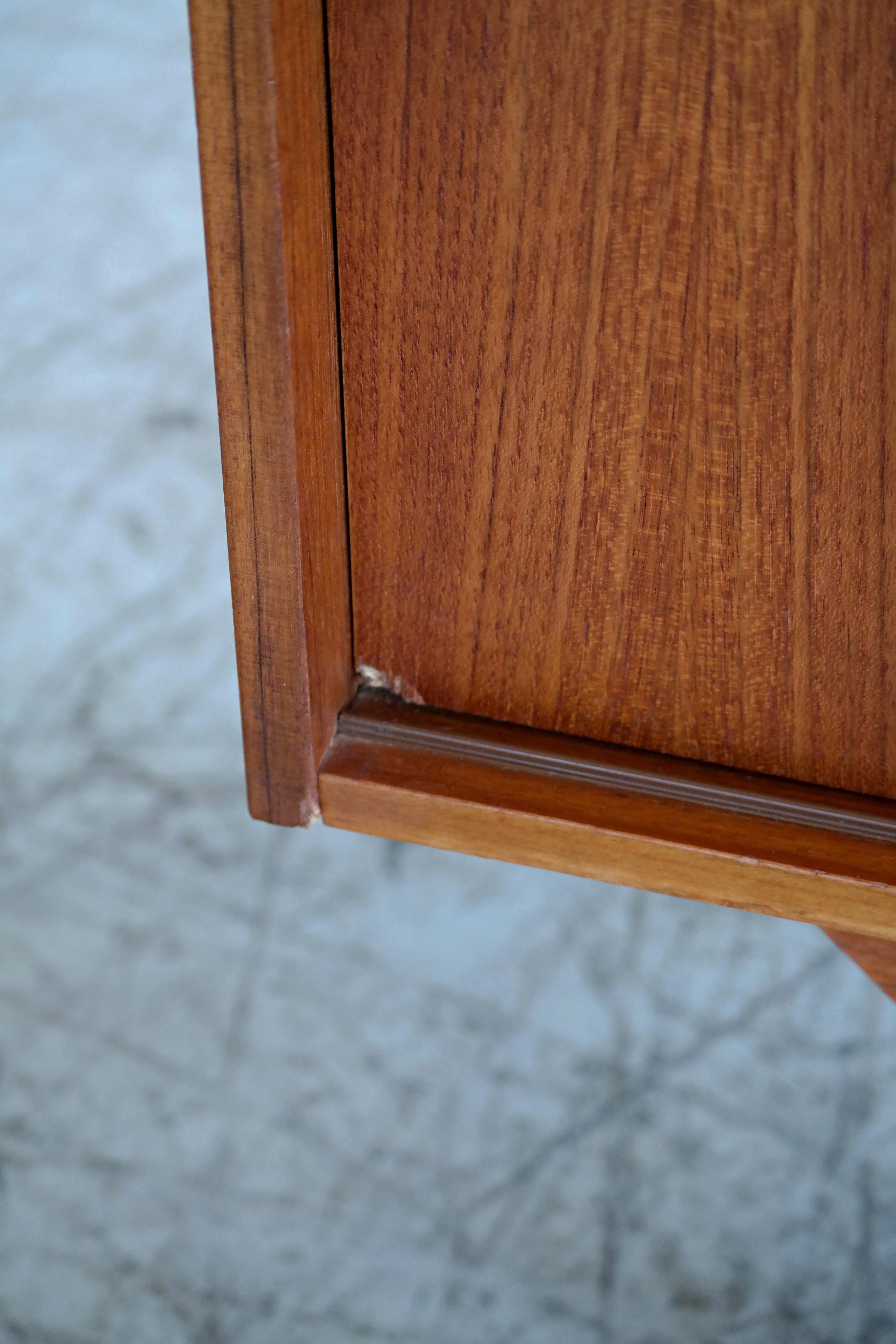 Mid-20th Century Danish Midcentury Low Teak Sideboard by Domino Møbler, 1960s