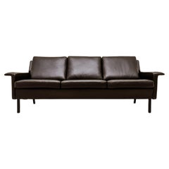 Divano in pelle a 3 posti di Arne Vodder per Fritz Hansen, modello 3330, metà secolo, danese.