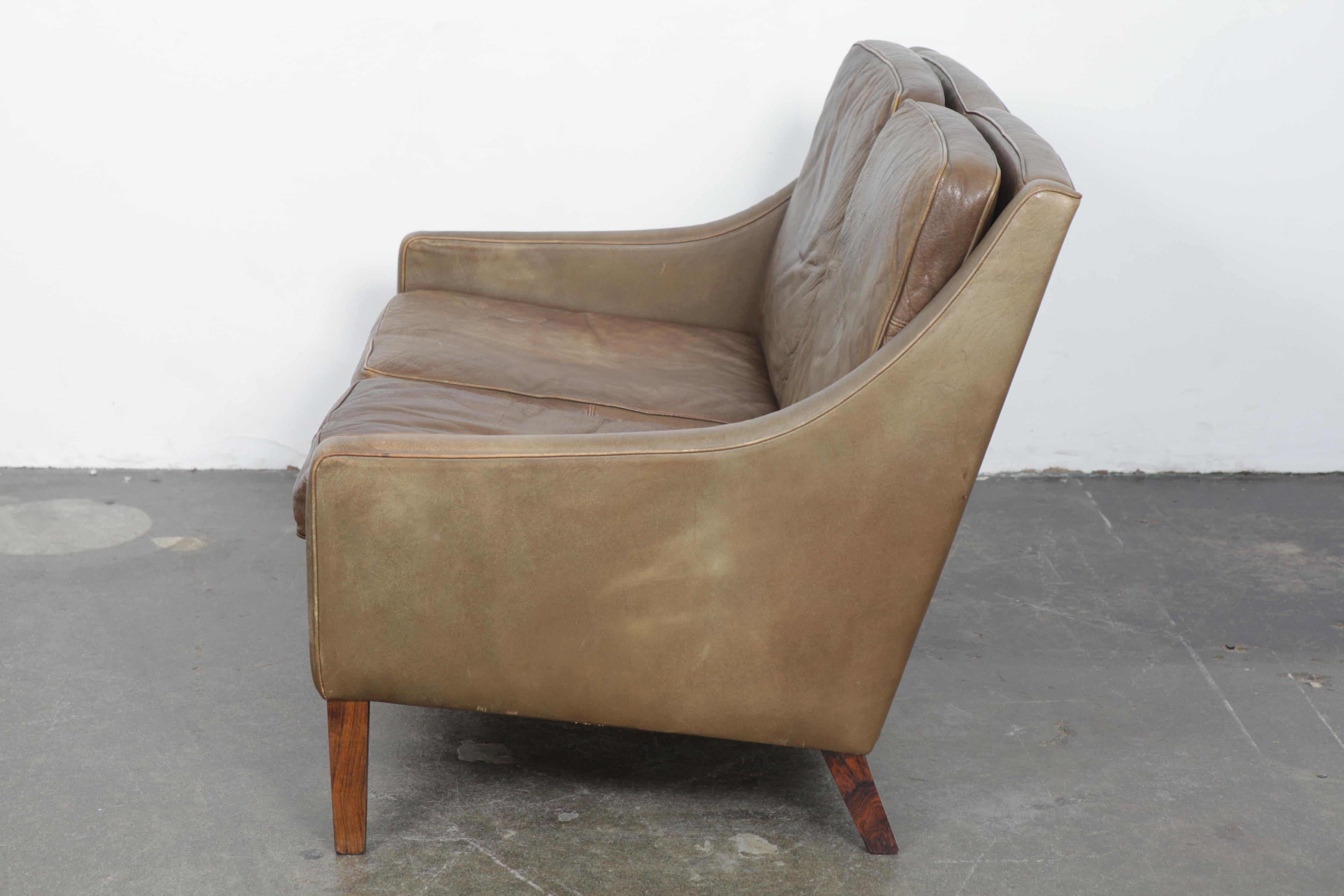 danish mid century leather sofa