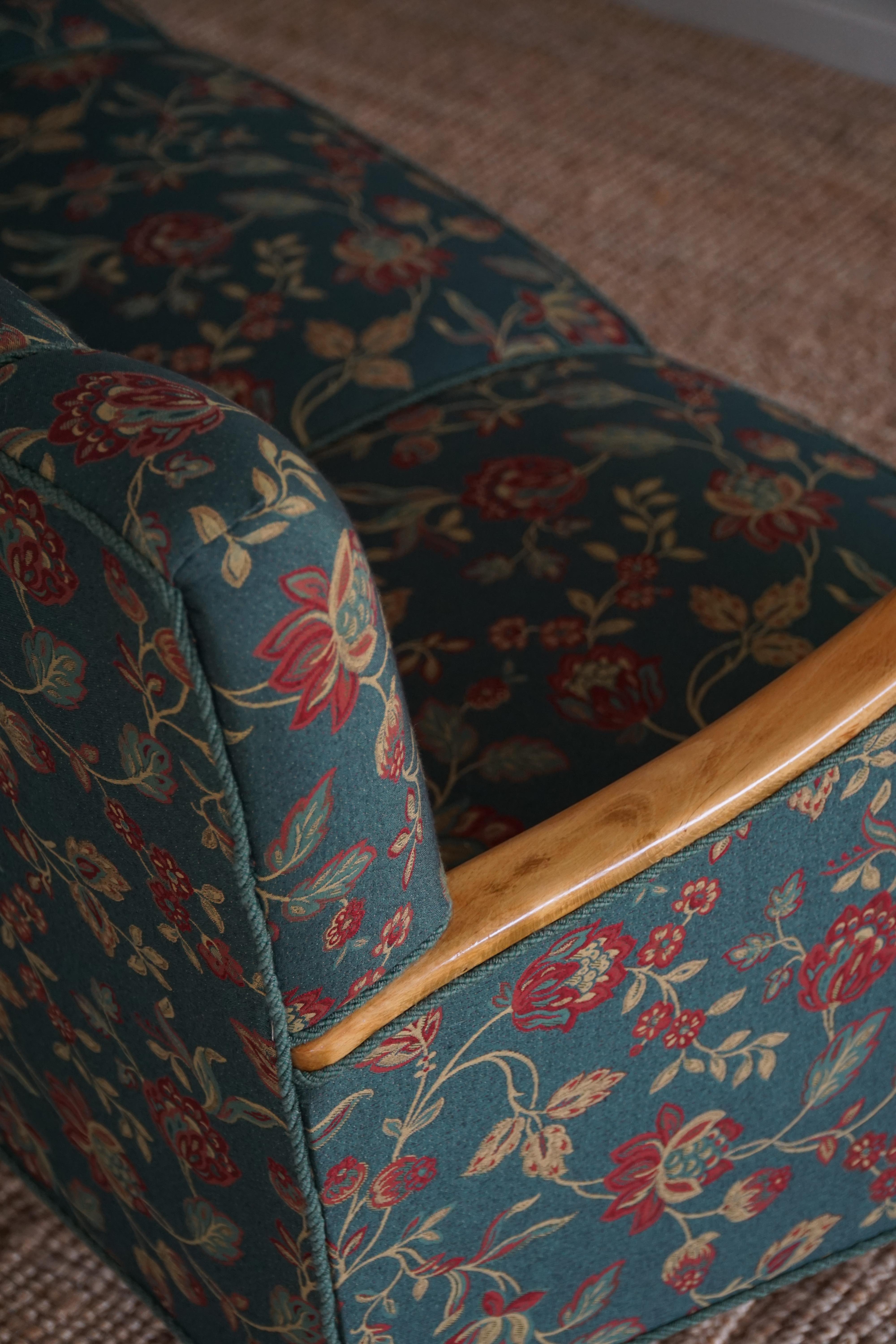 Dänisches Mid-Century-Modern-Sofa mit 3 Sitzen aus Buche und Original-Stoff, 1960er Jahre im Angebot 6