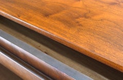 Danish Mid-Century Modern 5 Drawers High Chest Dresser Bow Tie Pulls Dowel Leg