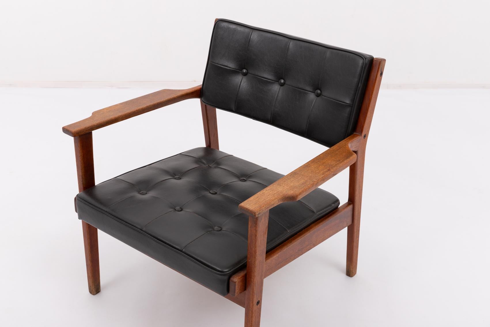 Stained Danish Mid-Century Modern architectural armchair, 1960’s For Sale