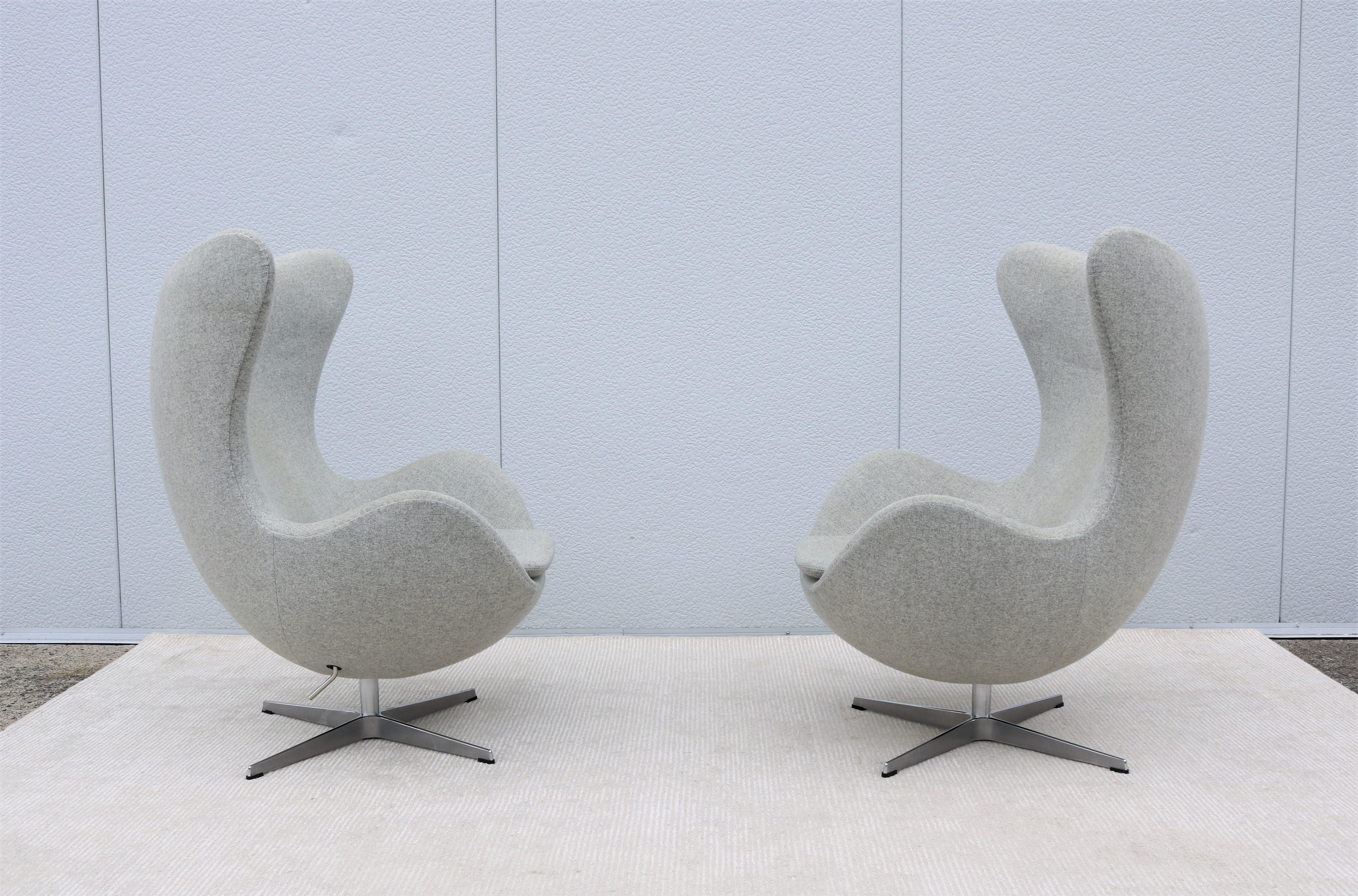 Aluminium Fauteuil de salon danois moderne du milieu du siècle dernier, Arne Jacobsen pour Fritz Hansen Egg en vente