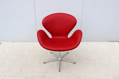 Danish Mid-Century Modern Arne Jacobsen for Fritz Hansen Leather Swan Chair, New