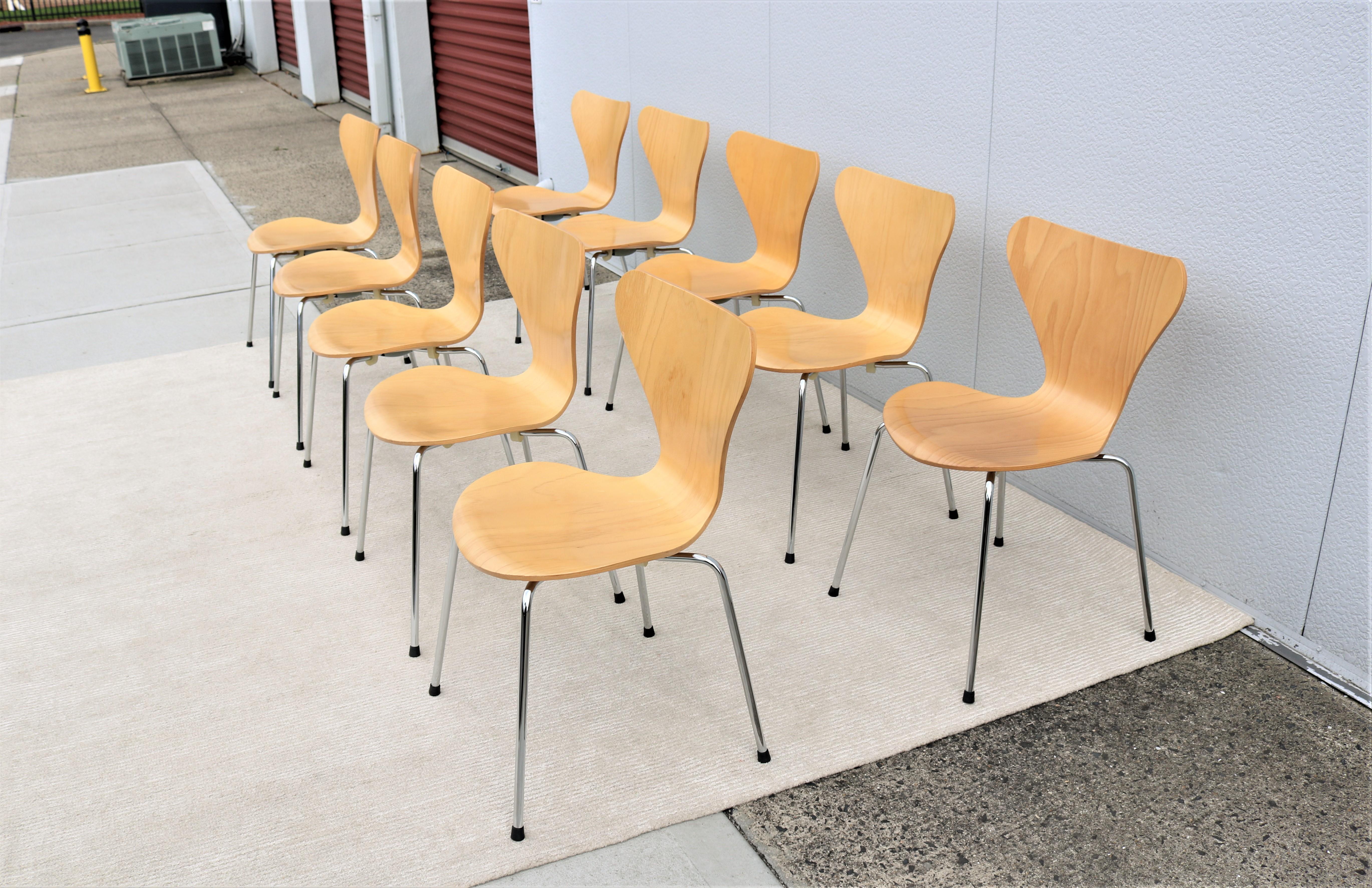 Contemporary Danish Mid-Century Modern Arne Jacobsen Style Series 7 Chairs, Set of 10