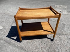 Danish Mid-Century Modern Bar Cart in Oak Designed by Hans Wegner, 1950s