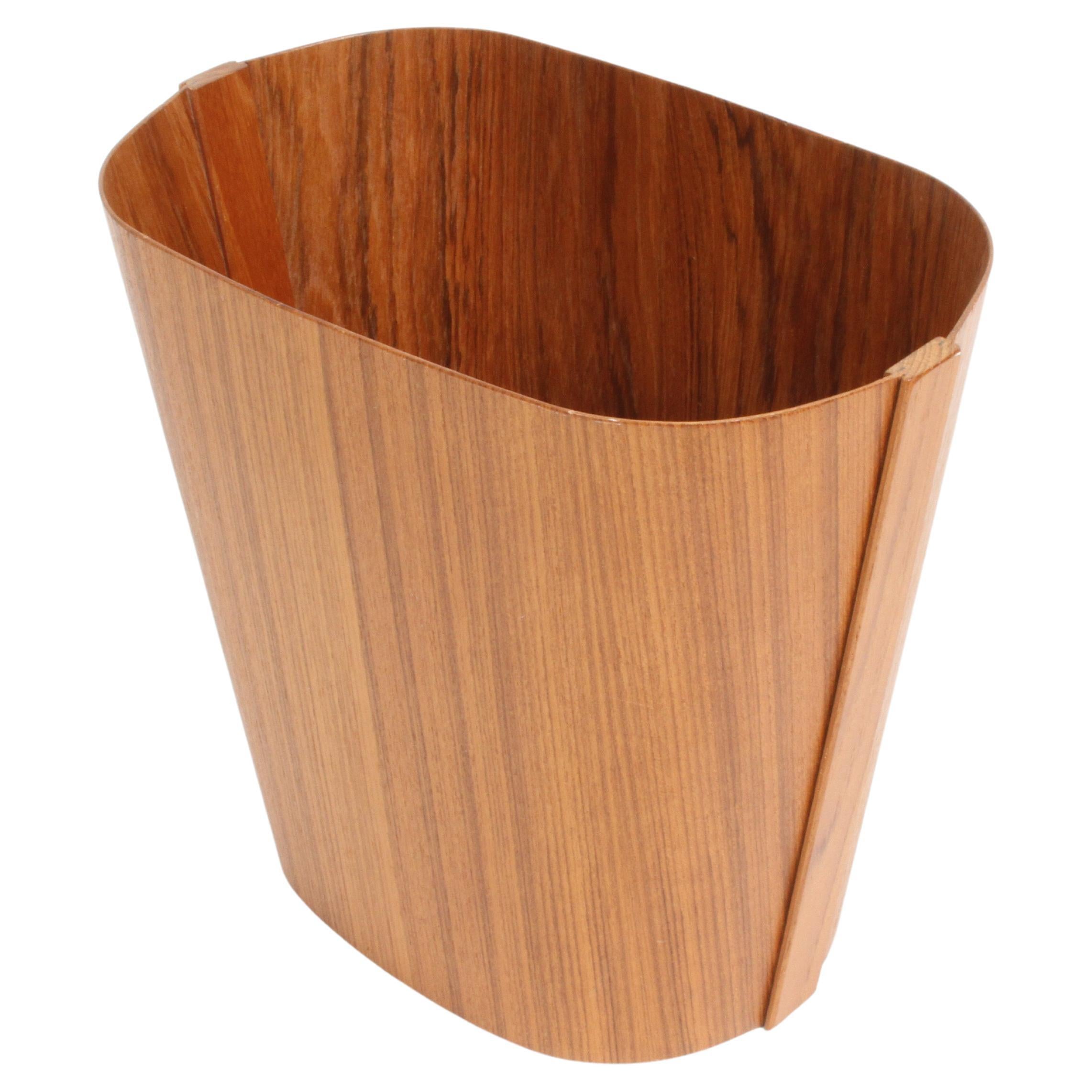 Danish Mid-Century Modern Beni Mobler Denmark Teak Waste Basket or Trash Can For Sale