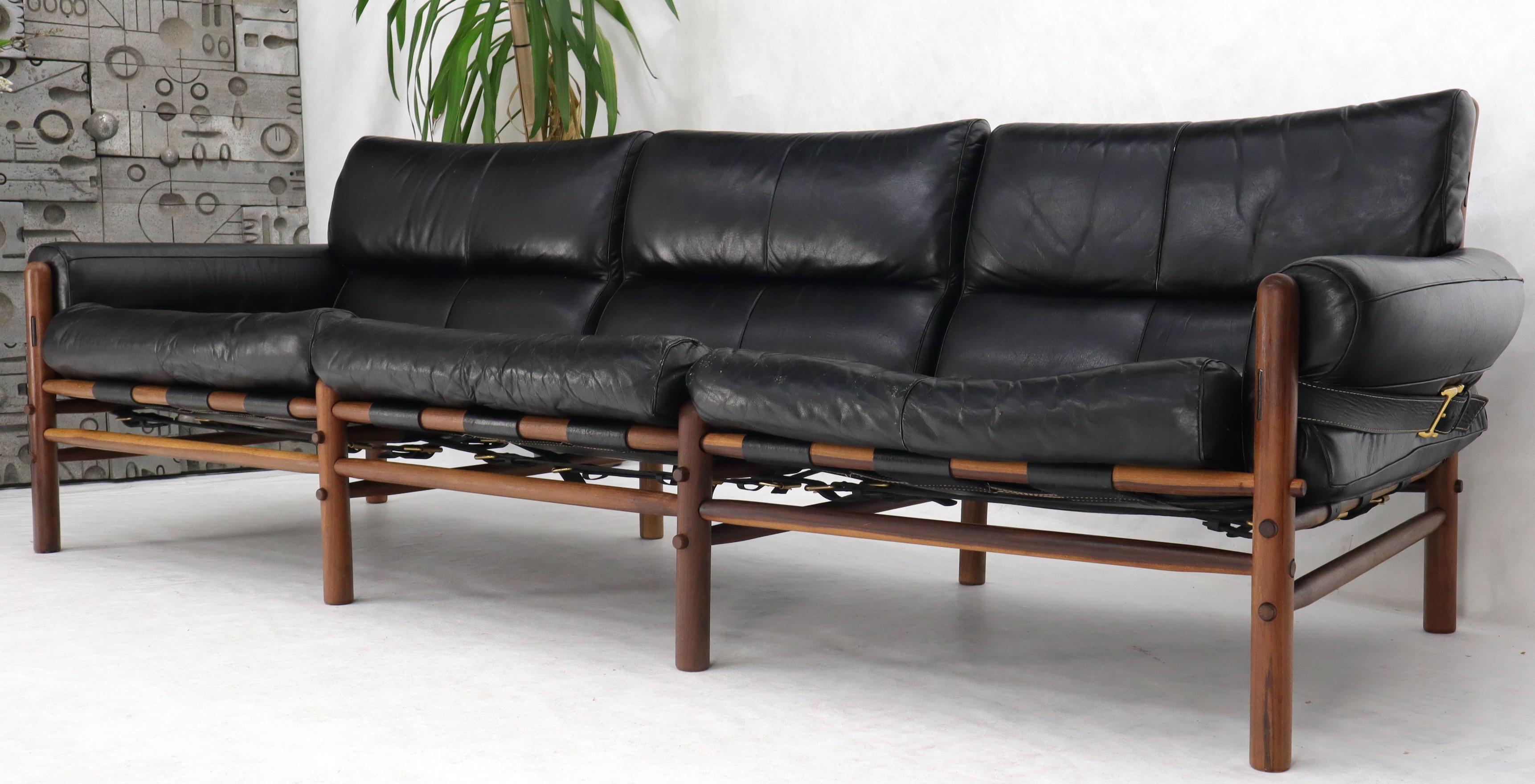 mid century black sofa