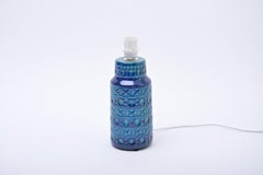 Danish Mid-Century Modern Blue & Green Ceramic Table Lamp by Lyskær Belysning