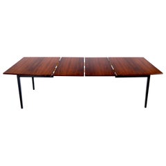 Danish Mid-Century Modern Boat Shape Rosewood Dining Table 2 Boards Leafs
