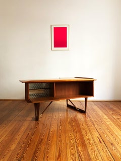 Danish Mid-Century Modern Boomerang Teak Writing Desk by Peter Løvig Nielsen