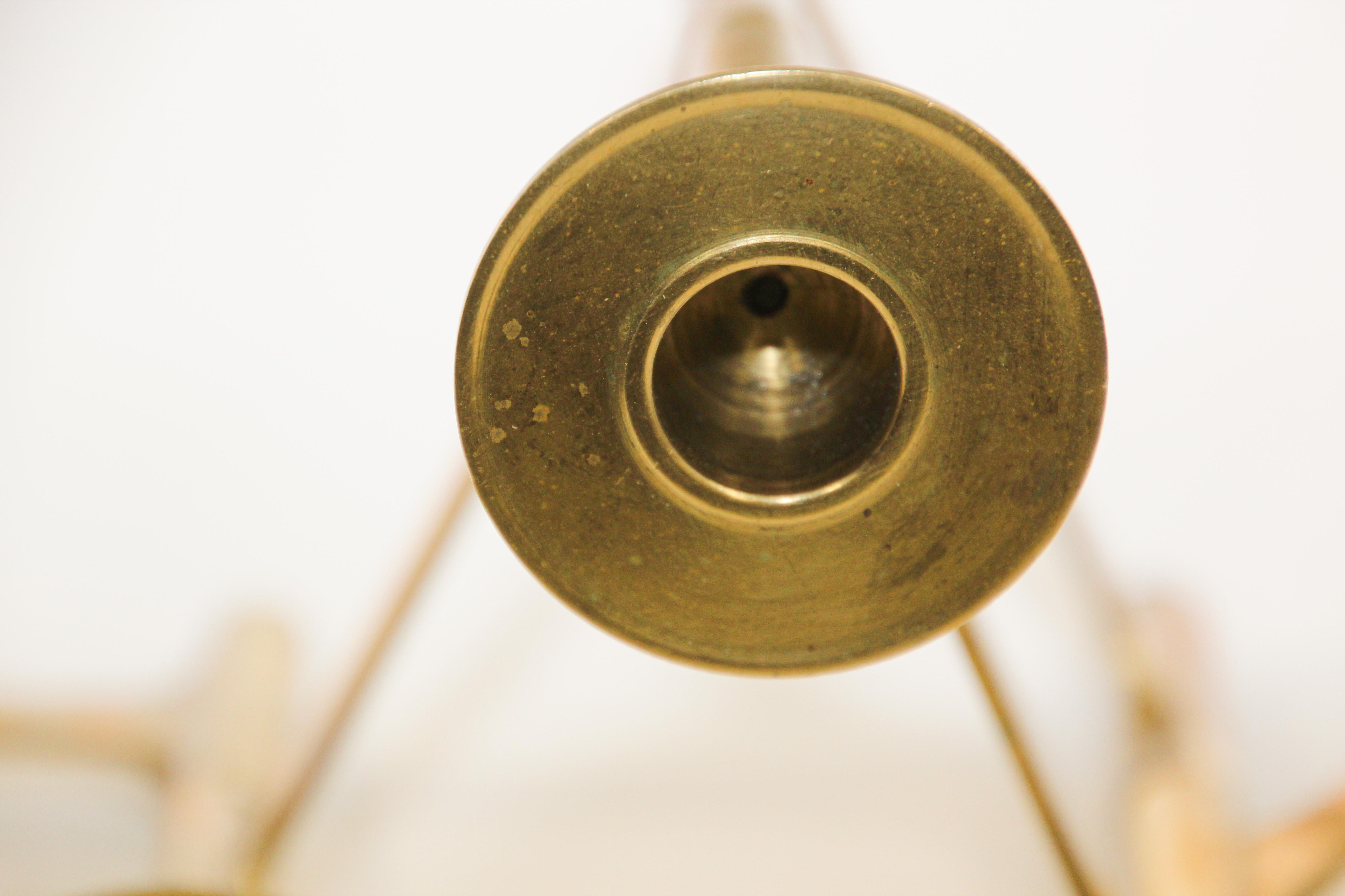 Danish Mid-Century Modern Brass Articulating Candleholder Nagel Style 10