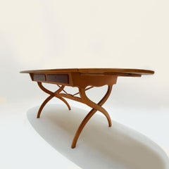 Danish Mid-Century Modern Børge Mogensen 1957 Beech and Teak Drop-Leaf Desk