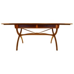 Danish Mid-Century Modern Børge Mogensen 1957 Beech and Teak Drop-Leaf Desk