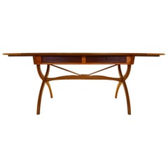 Danish Mid-Century Modern Børge Mogensen 1957 Beech and Teak Drop-Leaf Desk