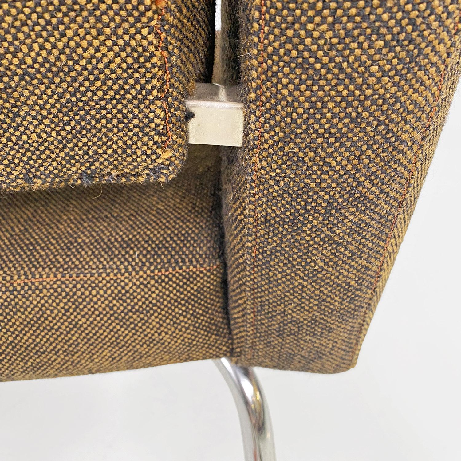 Danish mid-century modern brown fabric steel armchairs Kay Korbing Godtfred 1960 For Sale 7