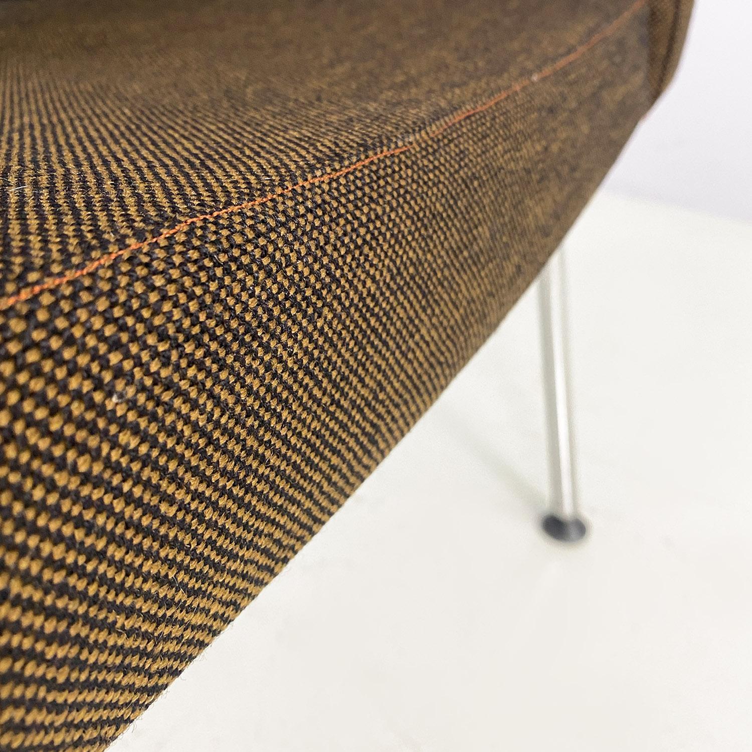 Danish mid-century modern brown fabric steel armchairs Kay Korbing Godtfred 1960 For Sale 12