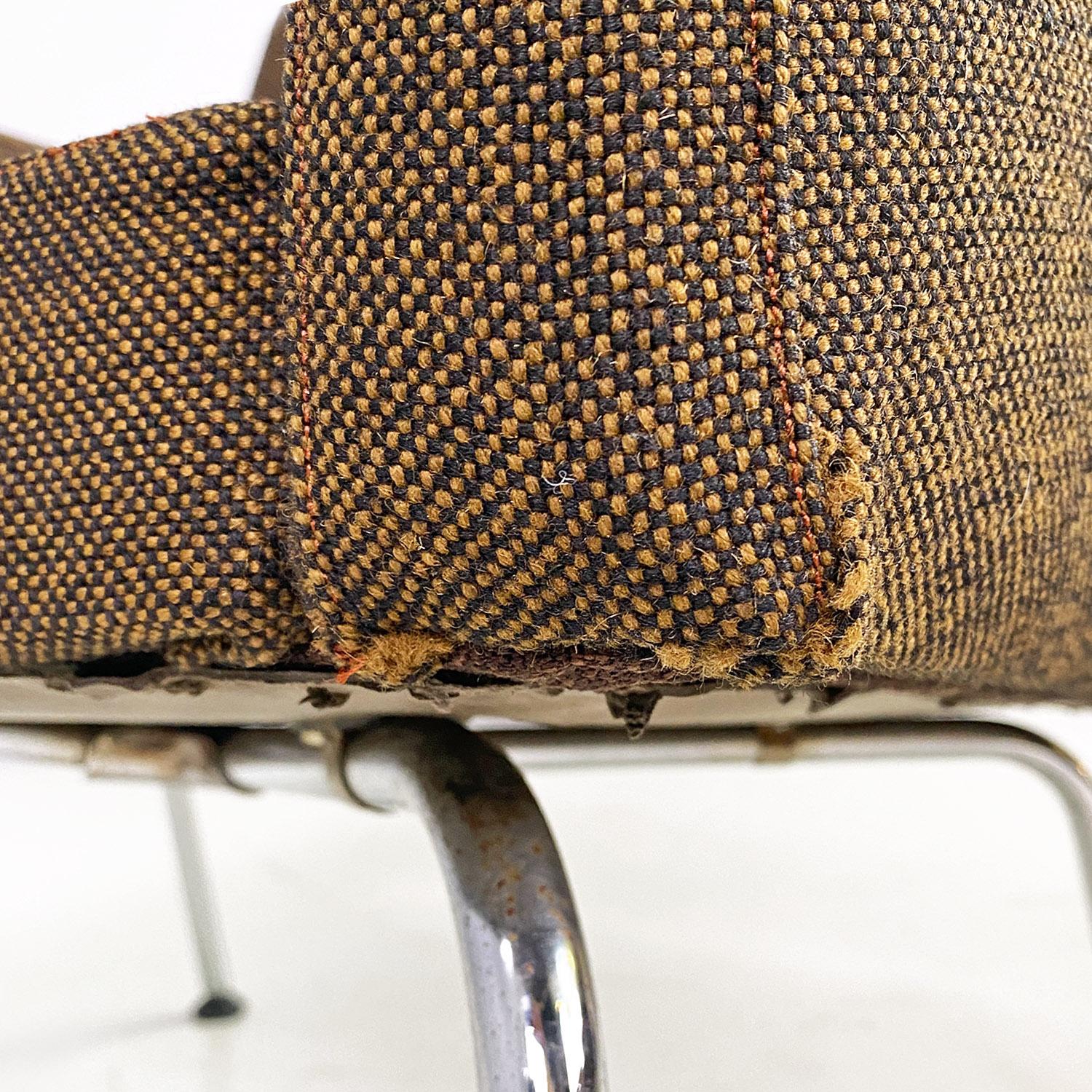 Danish mid-century modern brown fabric steel armchairs Kay Korbing Godtfred 1960 For Sale 13