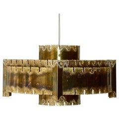 Danish Mid-Century Modern Brutalist Pendant by Holm Sørensen