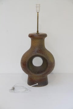 Danish Mid-Century Modern Circular Stoneware Floor Lamp, 1960s.