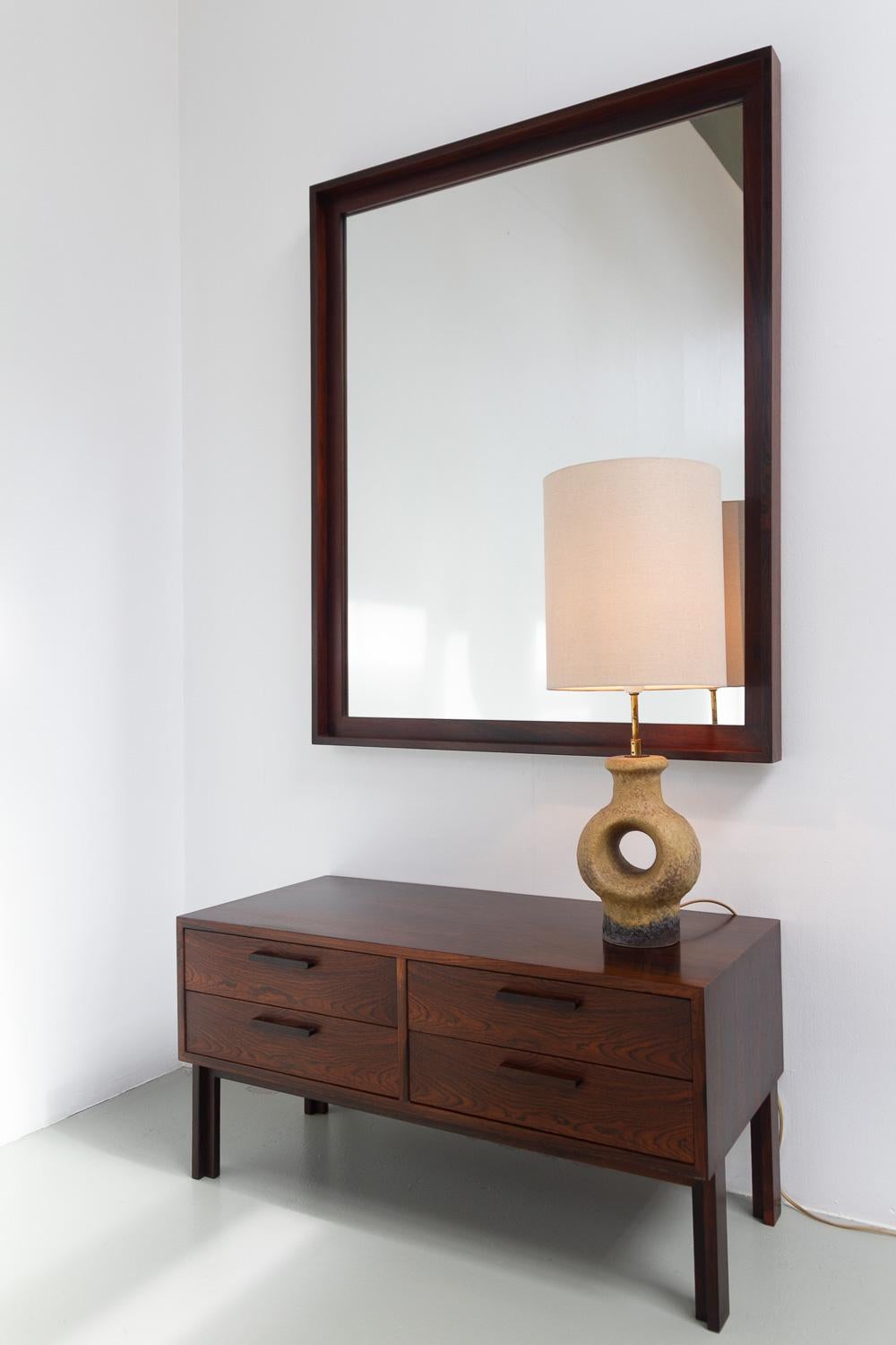Danish Mid-Century Modern Circular Stoneware Table Lamp, 1960s. For Sale 12