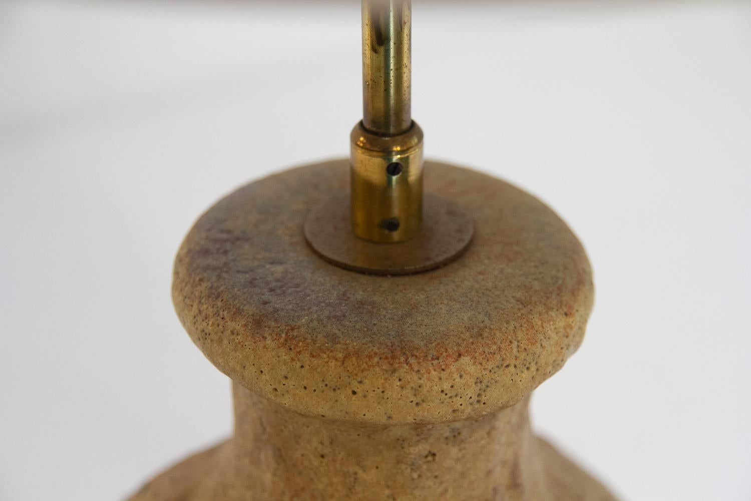 Danish Mid-Century Modern Circular Stoneware Table Lamp, 1960s. For Sale 3
