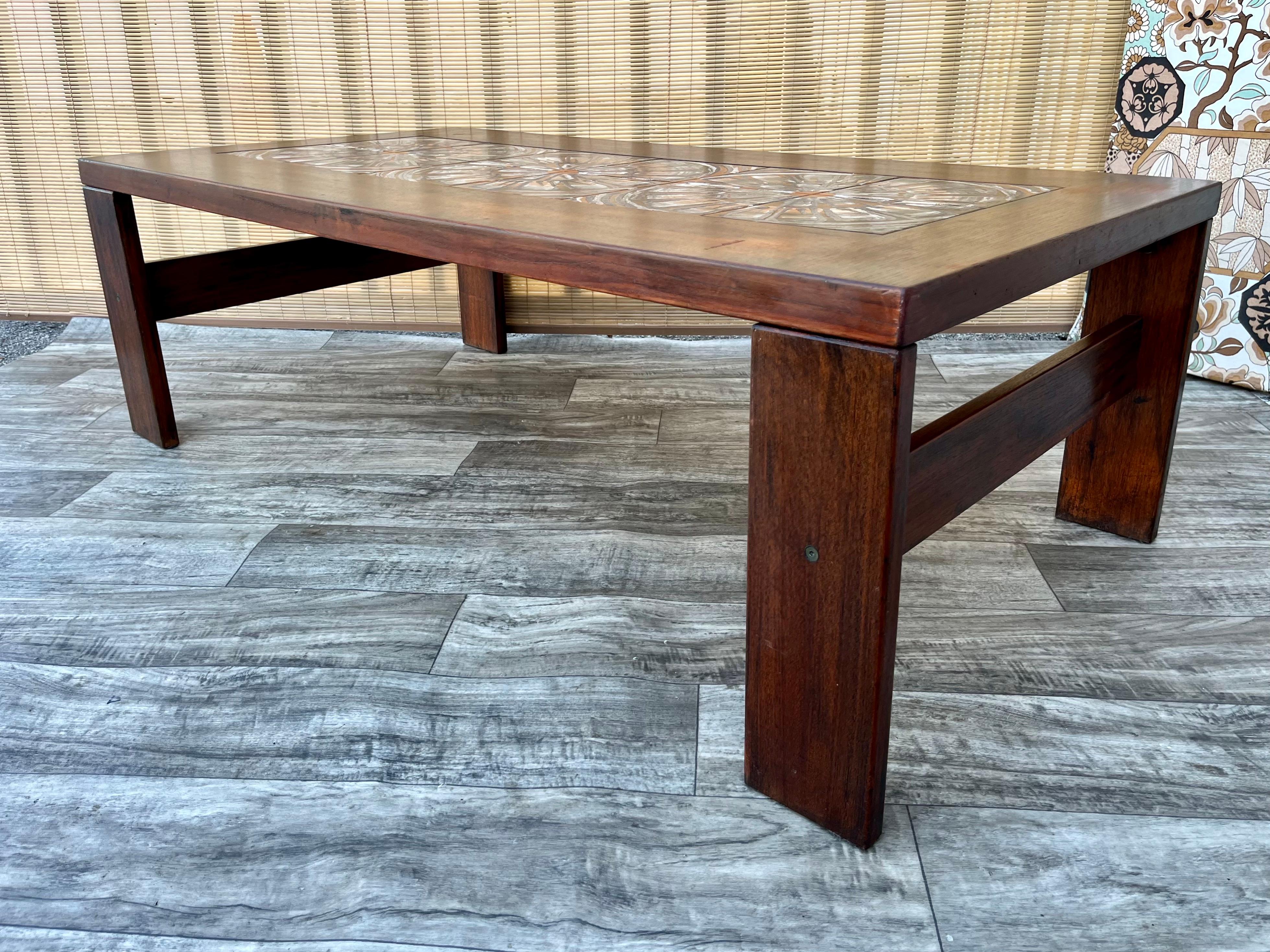 Danish Mid Century Modern Coffee Table With Ceramic Tile Inlays. Circa 1960s  For Sale 10