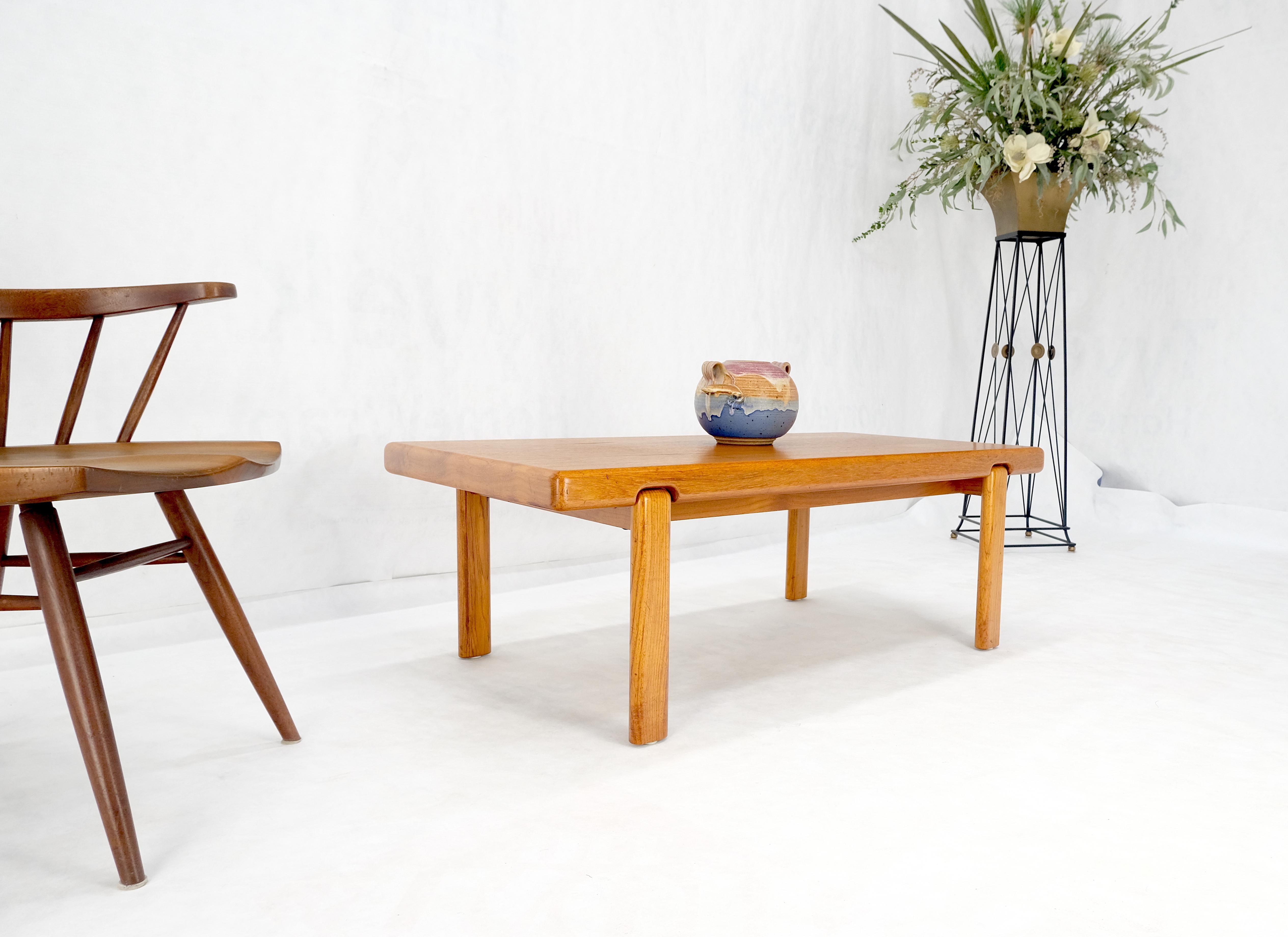 Danish Mid Century Modern Compact Rectangle Solid Teak Legs Coffee Table MINT For Sale 6