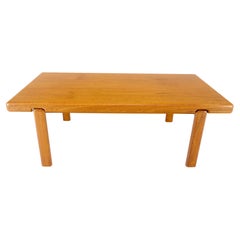 Danish Mid Century Modern Compact Rectangle Solid Teak Legs Coffee Table MINT