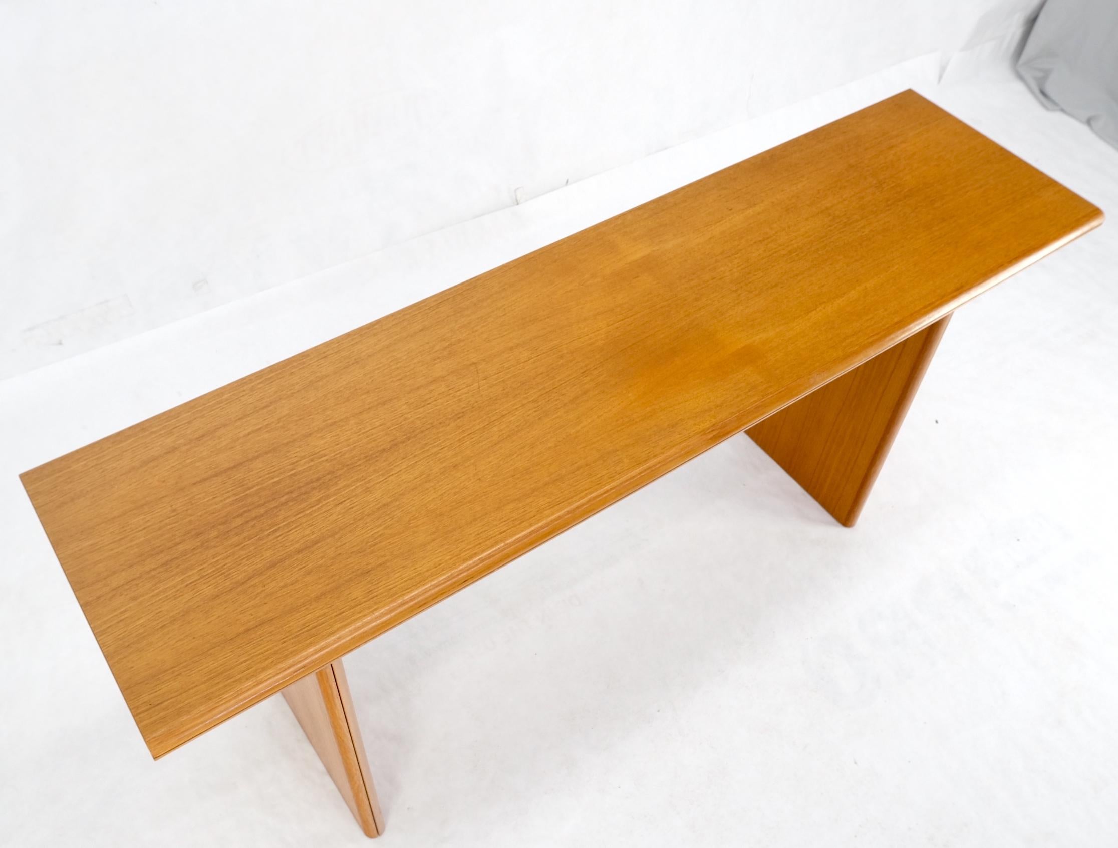 Danish Mid-Century Modern Convertible Fold Out Console Dining Table 1 Drawer For Sale 4