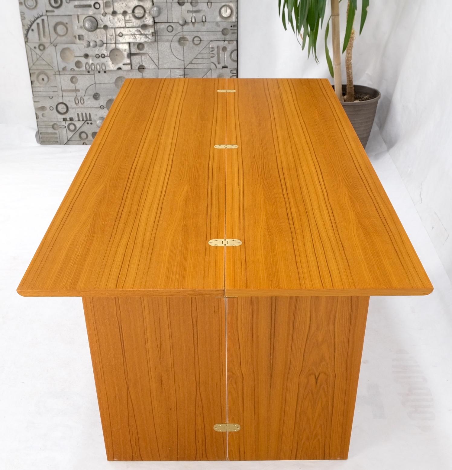 Danish Mid-Century Modern Convertible Fold Out Console Dining Table 1 Drawer For Sale 7