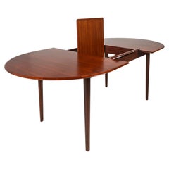 Danish Mid-Century Modern Dining Table in Teak w/ Butterfly Leaf, Denmark, 1960s