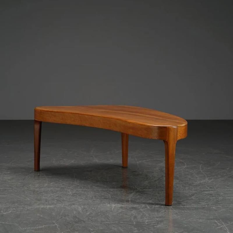Danish Mid-Century Modern Elliptical Coffee Table 1