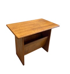 Danish Mid-Century Modern End Table with Magazine Rack