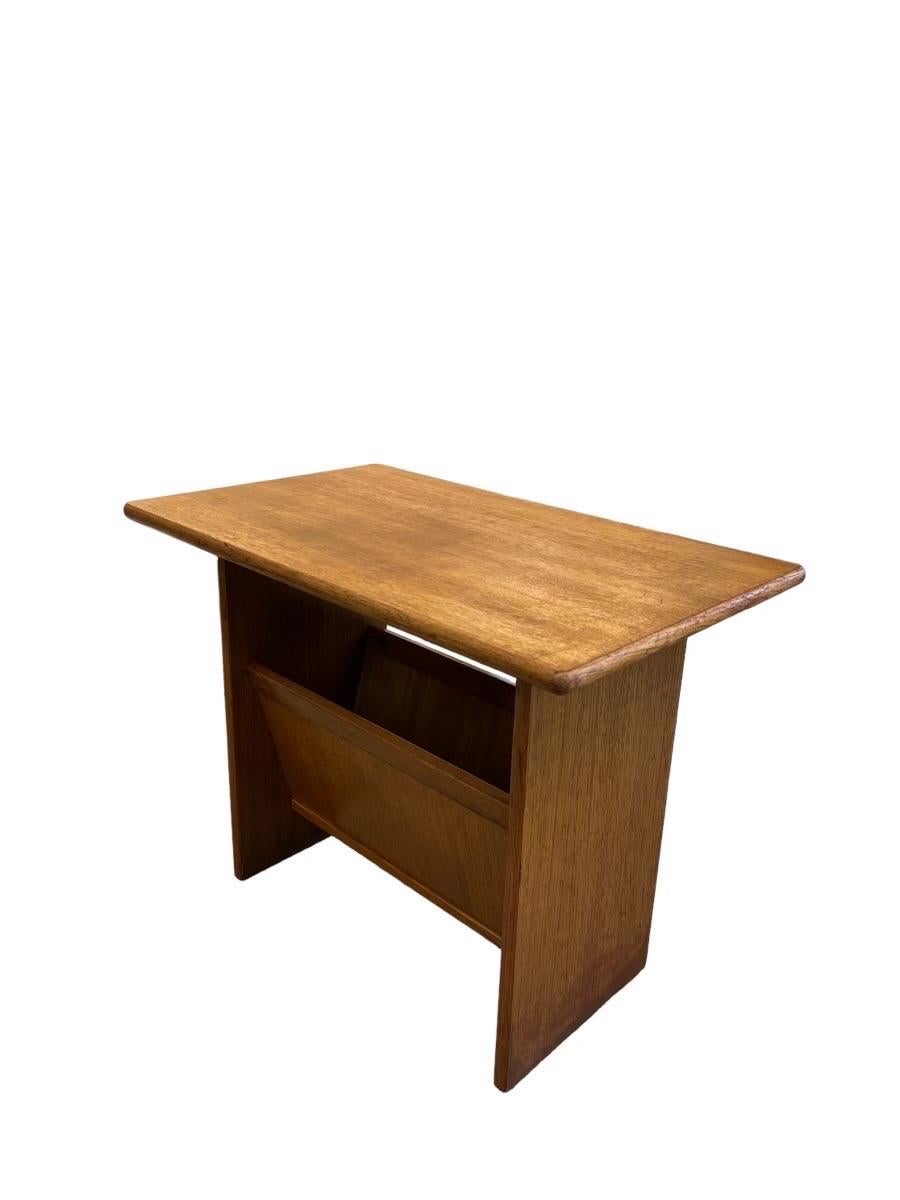 Danish Mid-Century Modern End Table with Magazine Rack In Good Condition For Sale In Seattle, WA