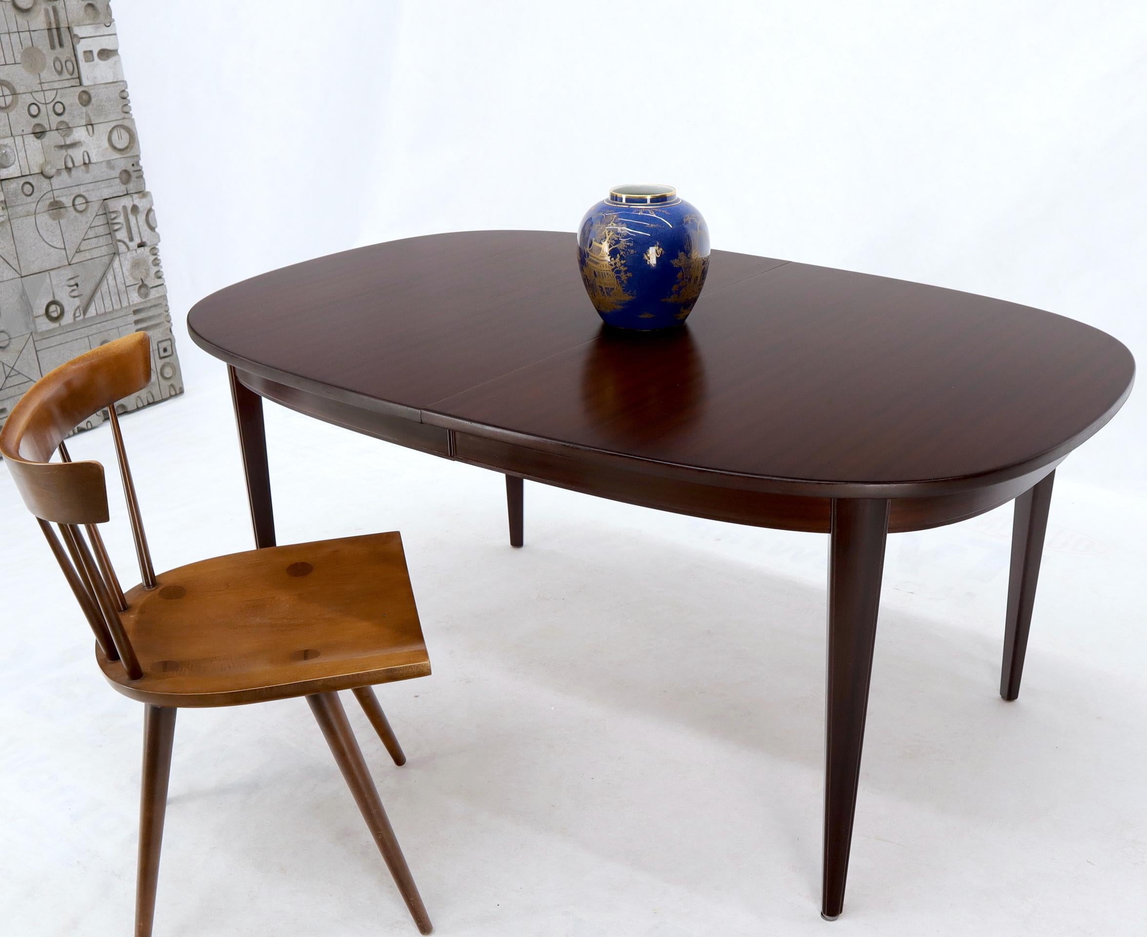 Danish Mid-Century Modern Espresso Mahogany Oval Dining Table w/ Two Extensions 6