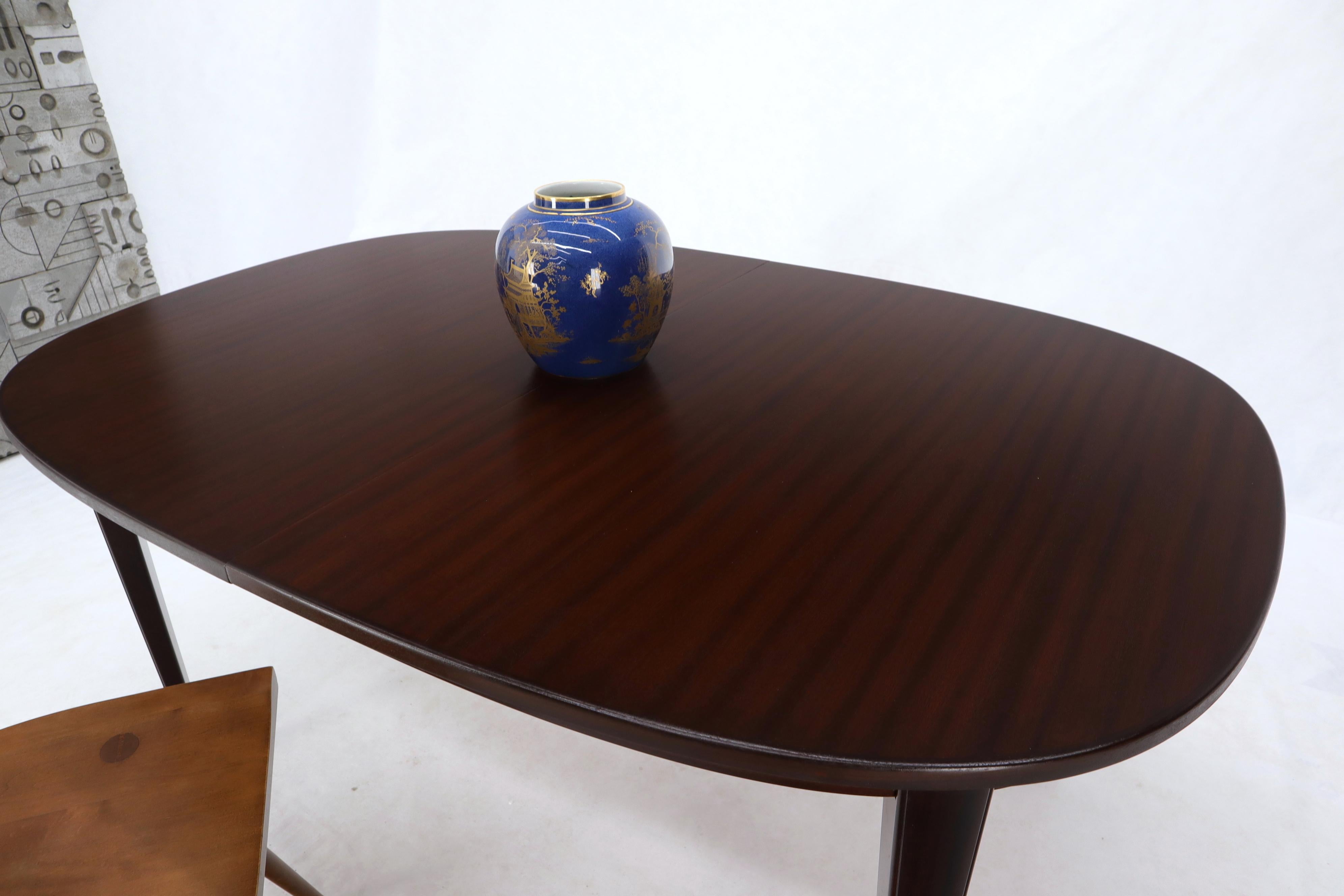 Danish Mid-Century Modern Espresso Mahogany Oval Dining Table w/ Two Extensions 7