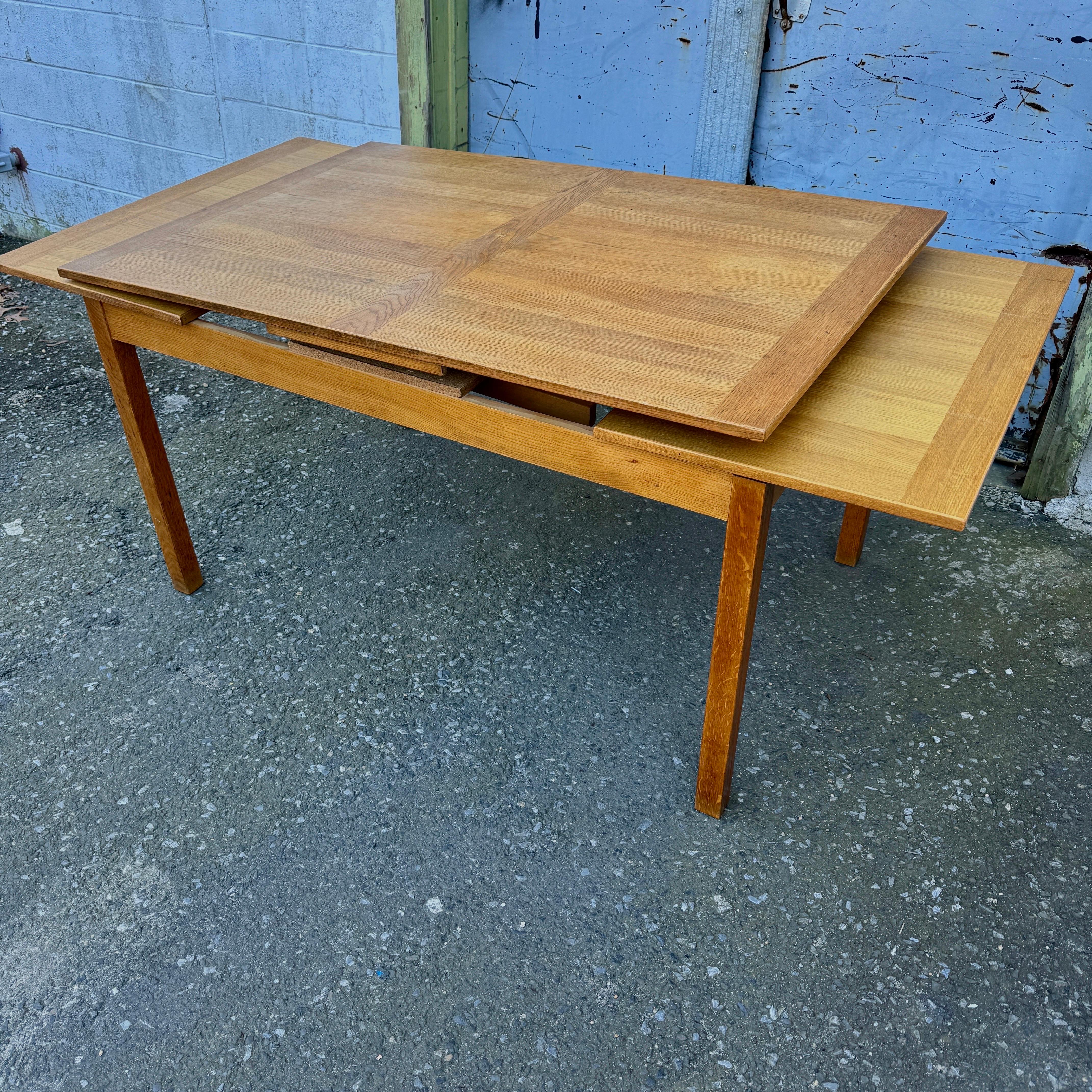 Hand-Crafted Danish Mid-Century Modern Expandable Dining Table For Sale