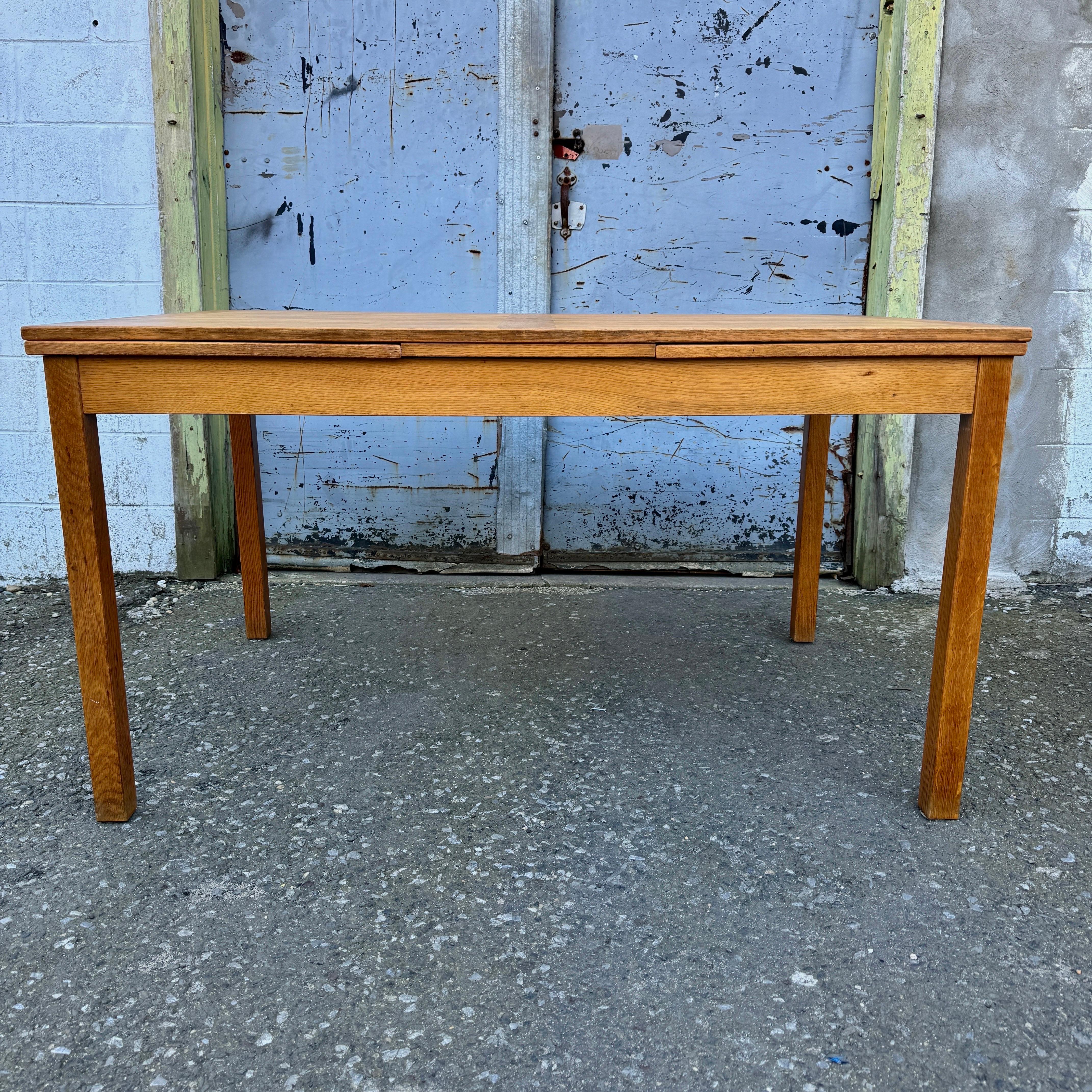 Wood Danish Mid-Century Modern Expandable Dining Table For Sale